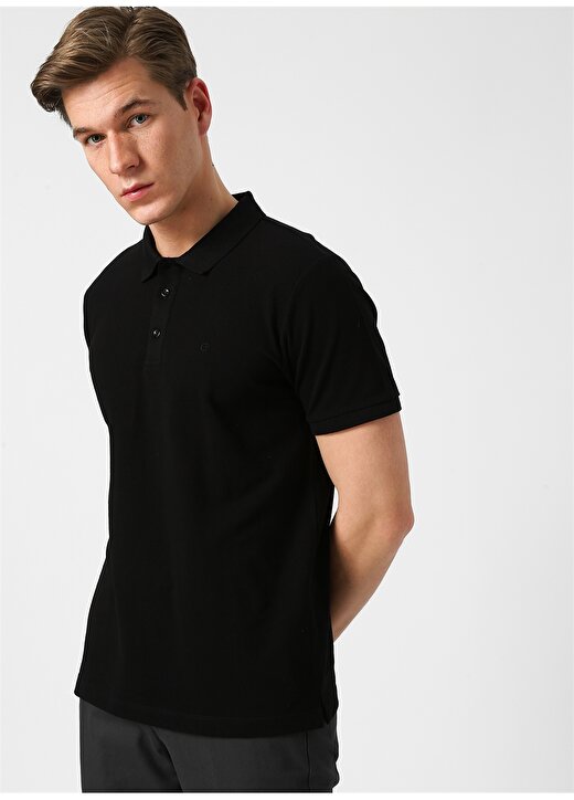 Cotton Bar Siyah Polo T-Shirt 2
