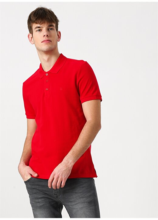 Limon Kısa Kollu Kırmızı Erkek Polo T-Shirt 1