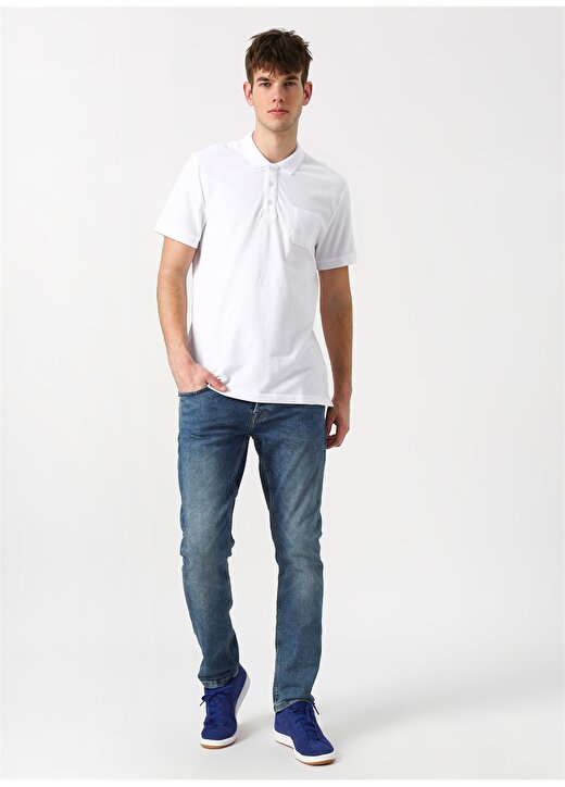 Limon Kısa Kollu Beyaz Erkek Polo T-Shirt 2