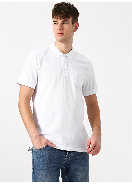 Limon Kısa Kollu Beyaz Erkek Polo T-Shirt 3