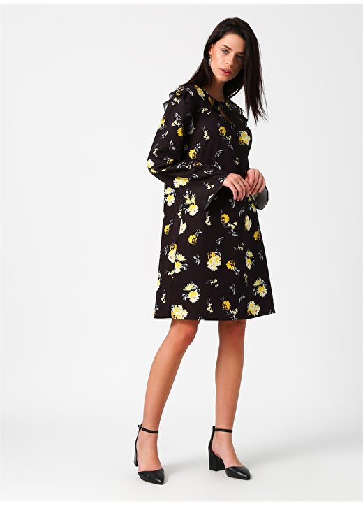 Limon Siyah - Sarı Kadın Elbise NOELA 2