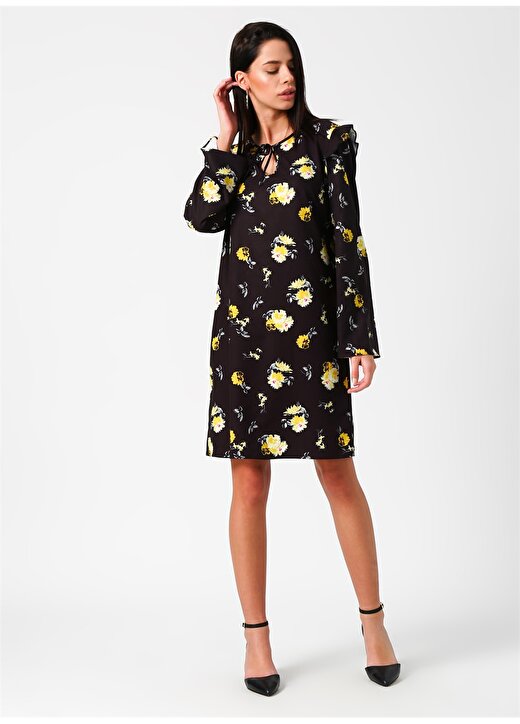 Limon Siyah - Sarı Kadın Elbise NOELA 3