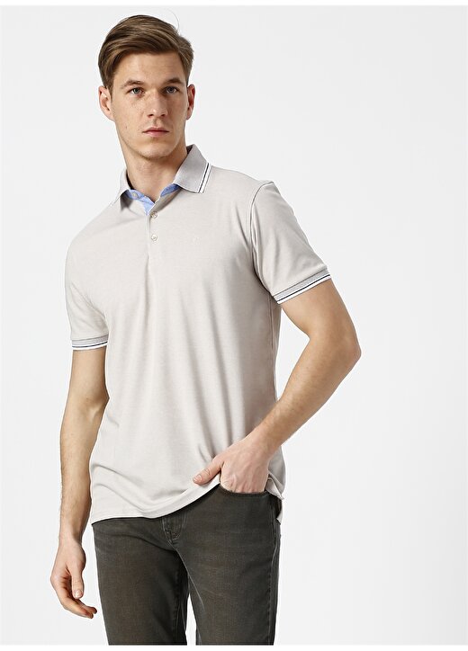 Cotton Bar Bej Polo T-Shirt 3
