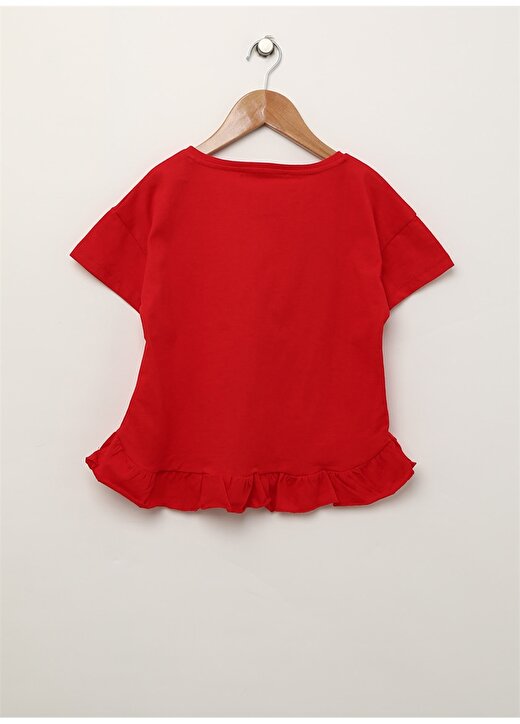 Limon Kırmızı Yazı Baskılı Kız Çocuk T-Shirt 2