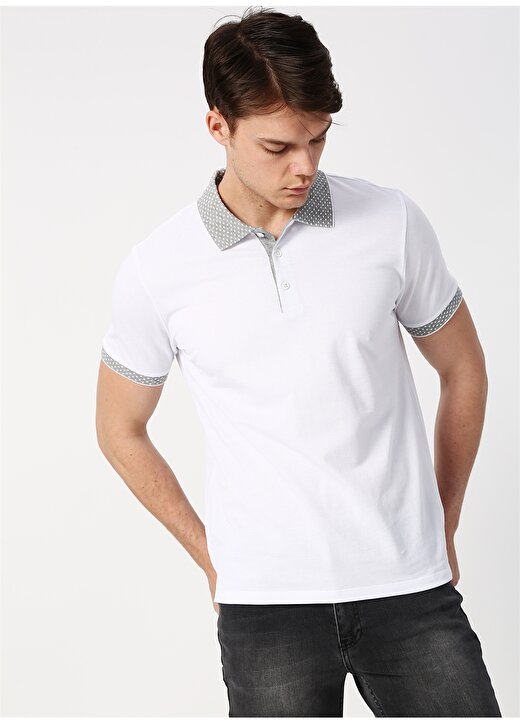 Cotton Bar Beyaz Polo T-Shirt 3