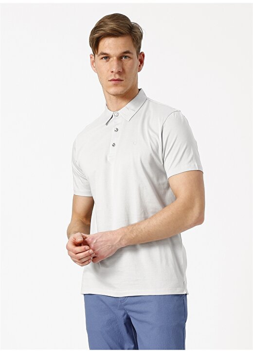 Cotton Bar Gri Polo T-Shirt 3