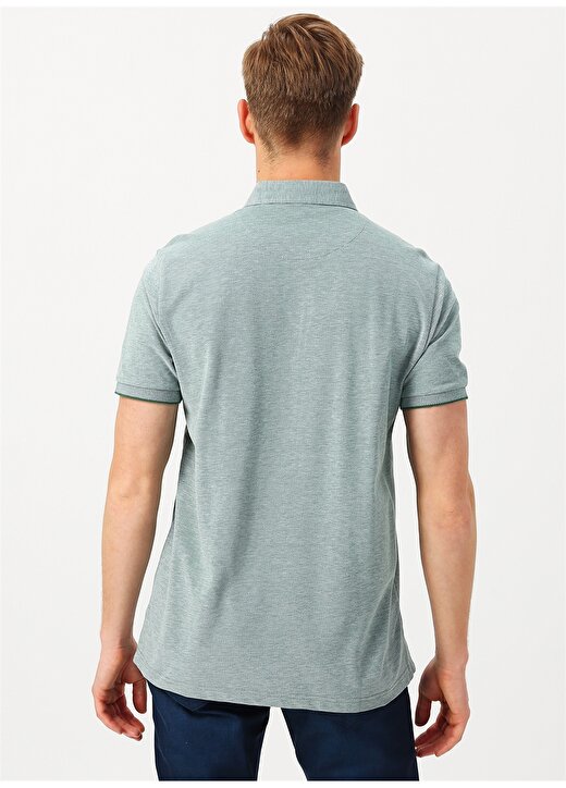 Cotton Bar Cep Detaylı Düz Mint Polo T-Shirt 4