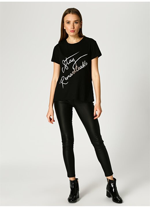 Koton Yazılı Siyah T-Shirt 2