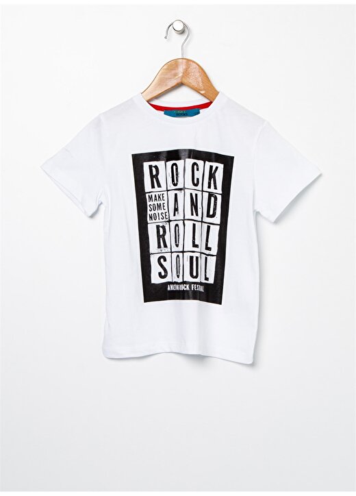 Funky Rocks SNF-08 Beyaz Dijital Baskı Desenli Erkek Çocuk T-Shirt 1
