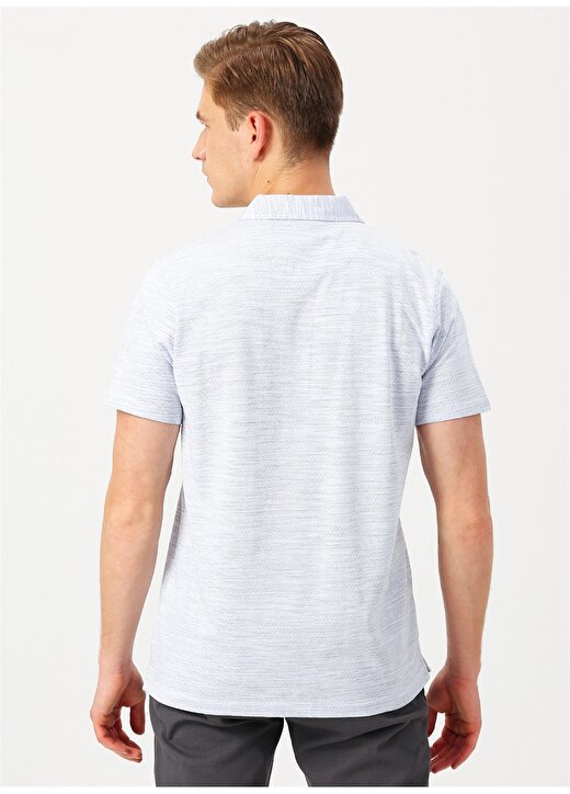 Fabrika Lacivert Beyaz Desenli Polo T-Shirt 4