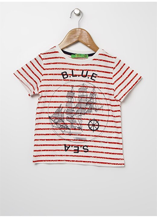 Limon Devonboy Kırmızı - Beyaz Çizgili Erkek Çocuk T-Shirt 1
