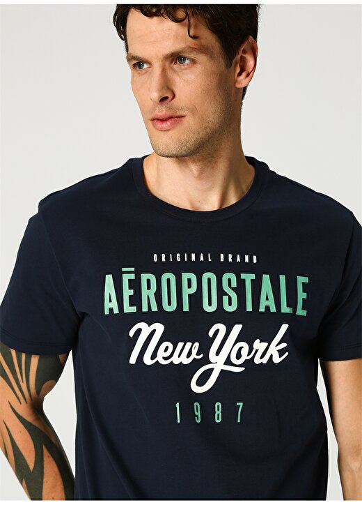 Aeropostale Baskılı Lacivert T-Shirt 1