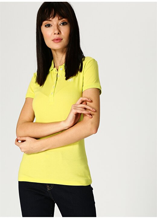 Aeropostale 4063 Sarı Kadın Polo Yaka T-Shirt 3