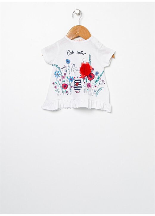 Mammaramma MG04 Pamuklu Beyaz Kız Bebek T-Shirt 1