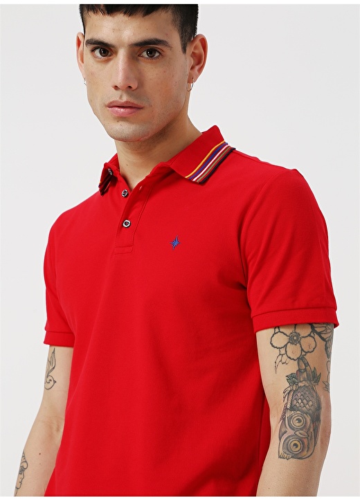 North Of Navy Kırmızı Düz Polo T-Shirt 1