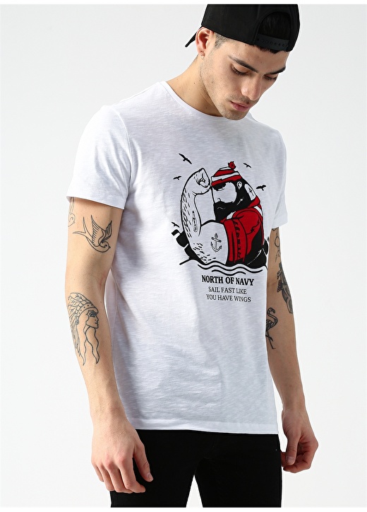 North Of Navy Beyaz T-Shirt 1