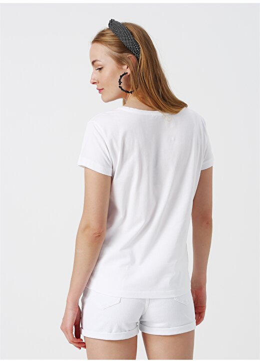North Of Navy Baskılı Yazılı Beyaz T-Shirt 4