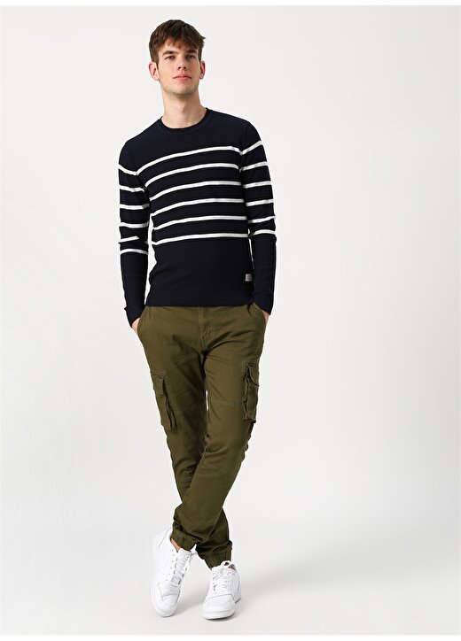 Jack & Jones 12146051 Bash Knit O Yaka Erkek Lacivert Kazak 2