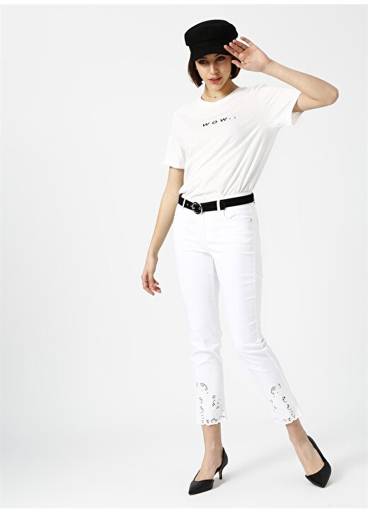 Vero Moda Yazılı Beyaz T-Shirt 3