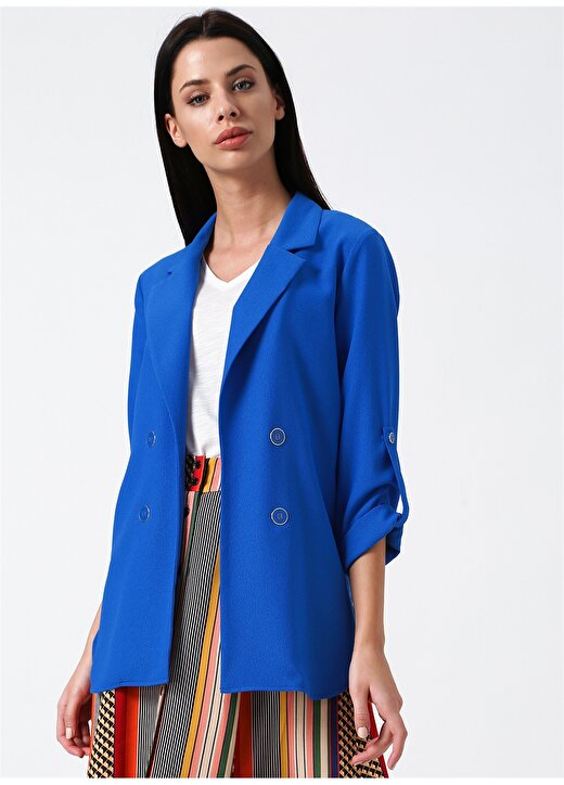Random Koyu Mavi Kadın Ceket 4