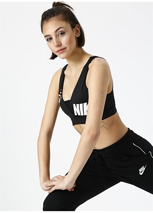 Nike Siyah - Gri - Gümüş Sporcu Sütyeni 4