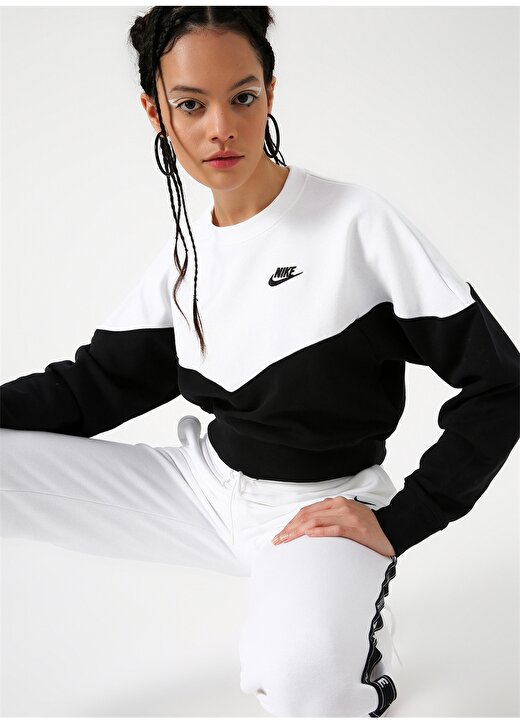 Nike Siyah - Gri - Gümüş Kadın Sweatshırt 2