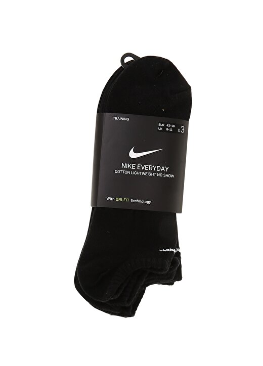 Nike Siyah - Gri - Gümüş Erkek 3Lü Spor Çorap SX7678-010 EVERYDAY LTWT NS 3PR 1