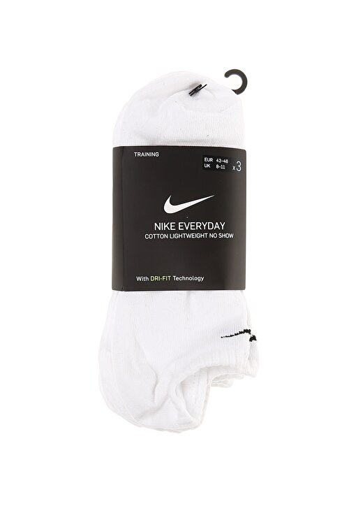 Nike Beyaz Erkek 3Lü Spor Çorap SX7678-100 EVERYDAY LTWT NS 3PR 1