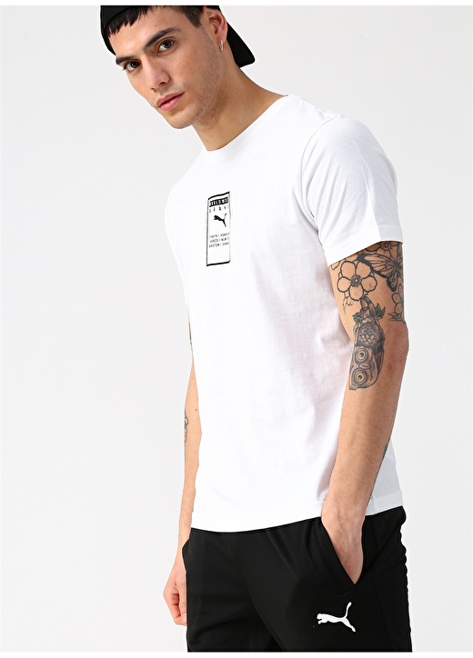 Puma Baskılı Beyaz T-Shirt 3