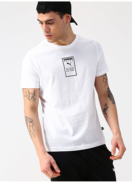 Puma Baskılı Beyaz T-Shirt 4