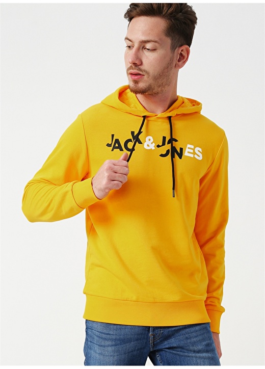 Jack & Jones Kapüşonlu Sarı Sweatshirt 1