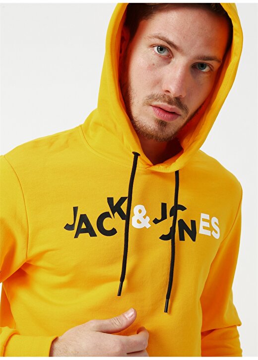 Jack & Jones Kapüşonlu Sarı Sweatshirt 3