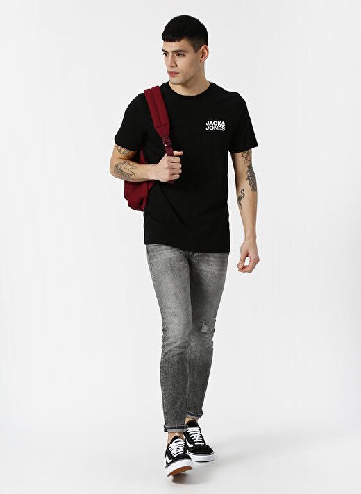 Jack & Jones Siyah Erkek T-Shirt 12151955 Jjecorp Logo Tee Ss Crew N 2