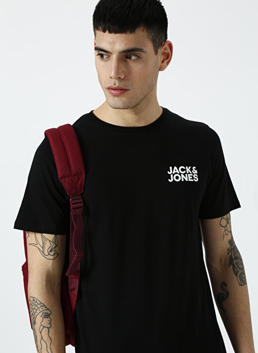 Jack & Jones Siyah Erkek T-Shirt 12151955 Jjecorp Logo Tee Ss Crew N 3