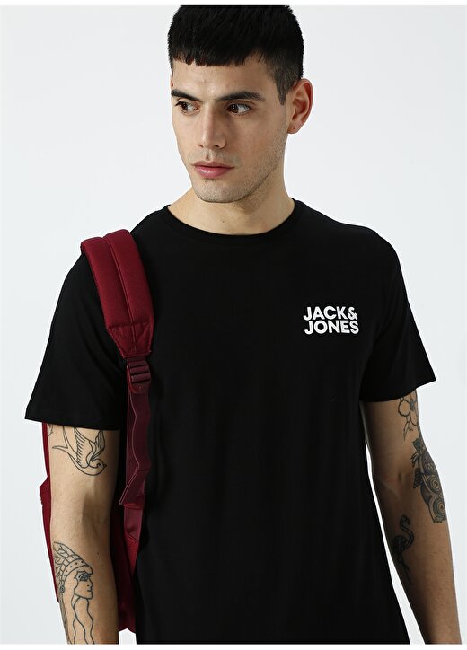 Jack & Jones Siyah Erkek T-Shirt 12151955 Jjecorp Logo Tee Ss Crew N 3