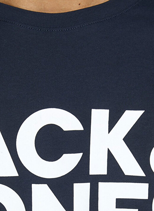 Jack & Jones O Yaka Baskılı Koyu Lacivert Erkek T-Shirt 12151955 JJECORP LOGO TEE SS CREW N 4