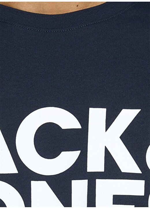 Jack & Jones O Yaka Baskılı Koyu Lacivert Erkek T-Shirt 12151955 JJECORP LOGO TEE SS CREW N 4