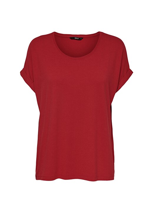 Only 15106662 Kırmızı Kadın T-Shirt 4