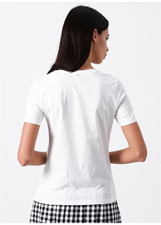 Only 15179919 Açık Beyaz Kadın T-Shirt 4