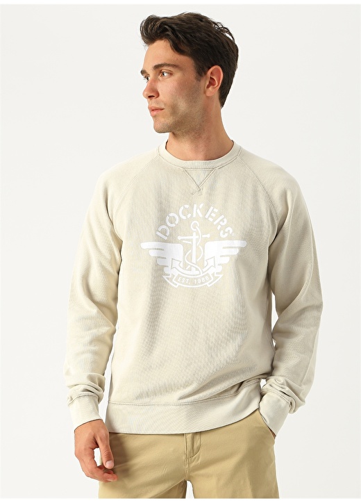 Dockers Koyu Haki Baskılı Sweatshirt 4