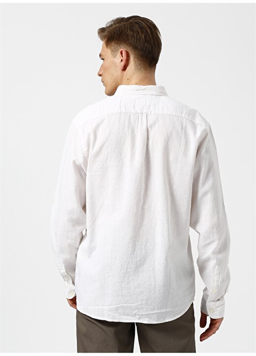 Dockers Slim Fit Keten Beyaz Gömlek 4