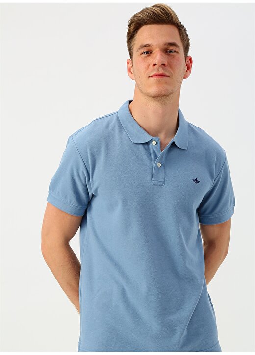 Dockers Nakışlı Mavi Polo Yaka T-Shirt 4