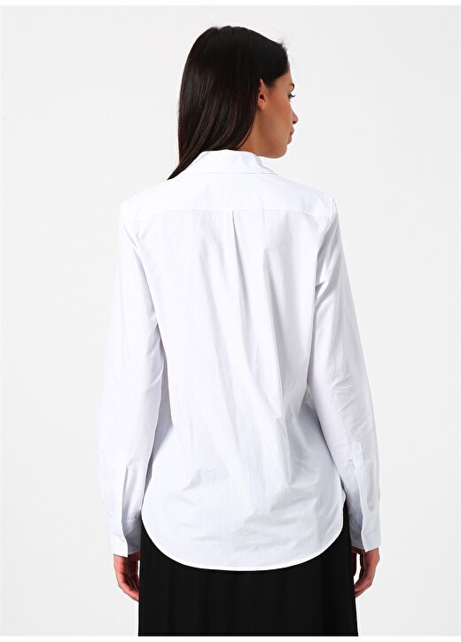 Beymen Studio 101360004 Beyaz Kadın Gülişlemeli Gömlek 4