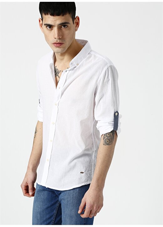 Lee Cooper Slim Fit Beyaz Gömlek 3