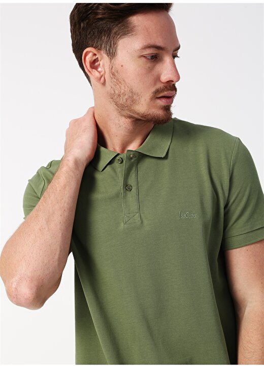 Lee Cooper Nakışlı Polo Yaka Yeşil Polo T-Shirt 1