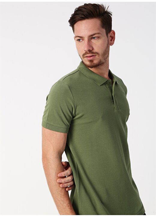 Lee Cooper Nakışlı Polo Yaka Yeşil Polo T-Shirt 3