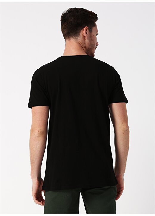Lee Cooper Baskılı O Yaka Siyah T-Shirt 4