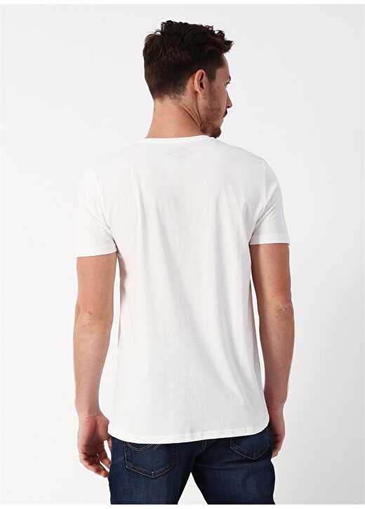 Lee Cooper Baskılı O Yaka Kırık Beyaz T-Shirt 4