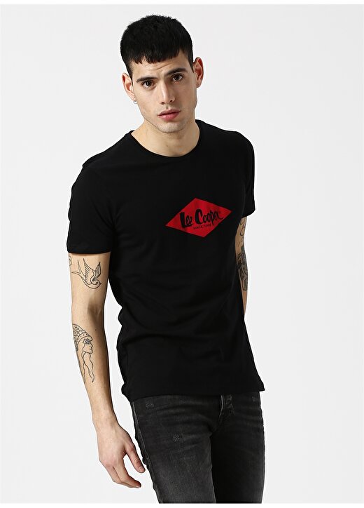 Lee Cooper Baskılı Siyah T-Shirt 4