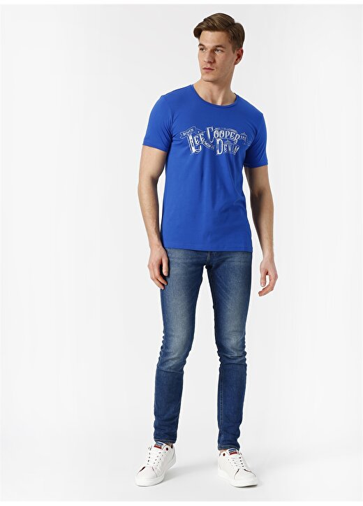 Lee Cooper Yazılı Koyu Mavi T-Shirt 2